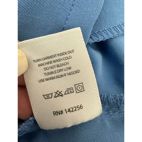 FIGS Technical Collection Womens Scrub Top Size S Blue Short Sleeve V Neck Stain - Picture 11 of 11